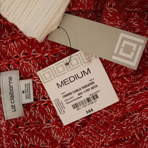 New with Tags Liz Claiborne cable knit sweater - Picture 5 of 6